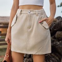 Summer Streetwear Solid Color Polyester Above Knee Skirts main image 1