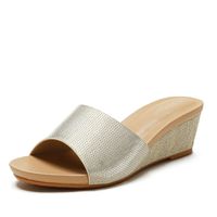 Women's Vacation Solid Color Open Toe Wedge Slippers sku image 16