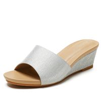 Women's Vacation Solid Color Open Toe Wedge Slippers sku image 9