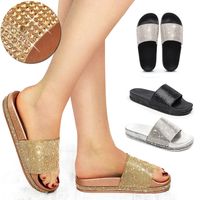 Women's Casual Vacation Solid Color Rhinestone Open Toe Slides Slippers main image 1