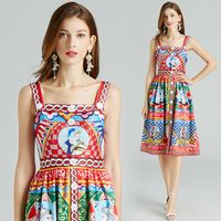Women's A-Line Skirt Regular Dress Vacation Collarless Sleeveless Printing Midi Dress Casual Daily main image 1