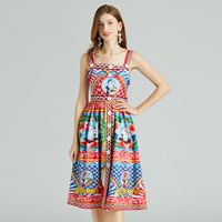 Women's A-Line Skirt Regular Dress Vacation Collarless Sleeveless Printing Midi Dress Casual Daily main image 4
