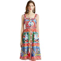 Women's A-Line Skirt Regular Dress Vacation Collarless Sleeveless Printing Midi Dress Casual Daily main image 3