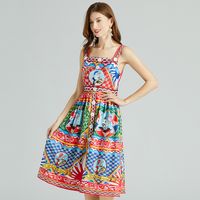 Women's A-Line Skirt Regular Dress Vacation Collarless Sleeveless Printing Midi Dress Casual Daily main image 2