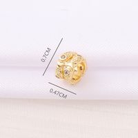 1 Piece 4.7*7mm 5mm  Copper Zircon 18K Gold Plated Round Fish Polished Beads Spacer Bars main image 2