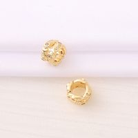 1 Piece 4.7*7mm 5mm  Copper Zircon 18K Gold Plated Round Fish Polished Beads Spacer Bars main image 1