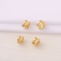 1 Piece 4.7*7mm 5mm  Copper Zircon 18K Gold Plated Round Fish Polished Beads Spacer Bars main image 5