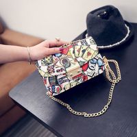 Women's Small Pu Leather Poker Streetwear Square Magnetic Buckle Crossbody Bag main image 1