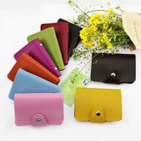 Unisex Solid Color Pu Leather Buckle Card Holders main image 2