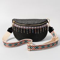 Women's Ethnic Style Solid Color Straw Waist Bags sku image 3