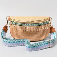 Women's Ethnic Style Solid Color Straw Waist Bags sku image 2