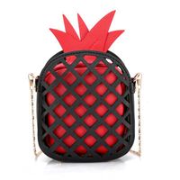 Women's Medium Pu Leather Pineapple Cute Hollow Oval Zipper Crossbody Bag main image 2