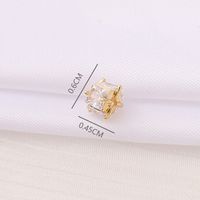 1 Pièce 4.5*6mm 2MM Le Cuivre Zircon Plaqué Or 18K Quadrilatère Carré Brillant Perles Barres D'espacement main image 2