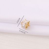 1 Piece 4.5*6mm 2MM Copper Zircon 18K Gold Plated Quadrilateral Square Polished Beads Spacer Bars main image 2