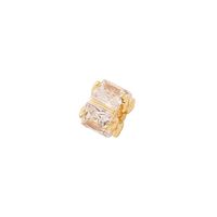 1 Piece 4.5*6mm 2MM Copper Zircon 18K Gold Plated Quadrilateral Square Polished Beads Spacer Bars main image 6