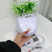Women's Mini PVC Solid Color Basic Magnetic Buckle Shoulder Bag sku image 1