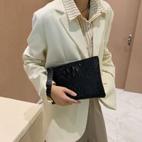 Women's Medium Pu Leather Solid Color Business Zipper Clutch Bag main image 2