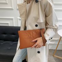 Women's Medium Pu Leather Solid Color Business Zipper Clutch Bag main image 3