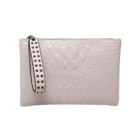 Women's Medium Pu Leather Solid Color Business Zipper Clutch Bag sku image 3