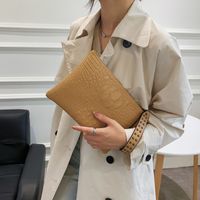 Women's Medium Pu Leather Solid Color Business Zipper Clutch Bag main image 4