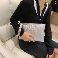 Women's Medium Pu Leather Solid Color Business Zipper Clutch Bag main image 6