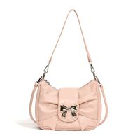 Women's Small Pu Leather Solid Color Fashion Bowknot Flip Cover Shoulder Bag sku image 3
