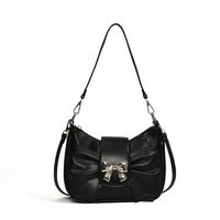 Women's Small Pu Leather Solid Color Fashion Bowknot Flip Cover Shoulder Bag sku image 1