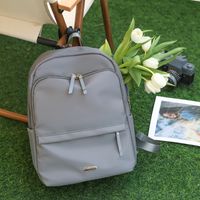 Waterproof 19 Inch Solid Color Daily School Backpack main image 1