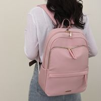 Waterproof 19 Inch Solid Color Daily School Backpack main image 3