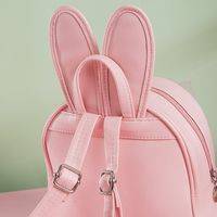 Women's Pu Leather Solid Color Cute Sequins Bowknot Square Zipper Fashion Backpack main image 4