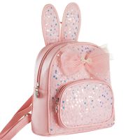 Women's Pu Leather Solid Color Cute Sequins Bowknot Square Zipper Fashion Backpack main image 3