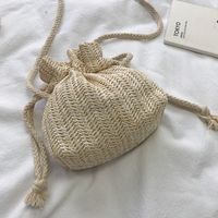 Women's Small Straw Letter Vacation String Straw Bag main image 4