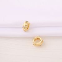 1 Piece 7 * 3mm 5mm  Copper Zircon 18K Gold Plated Round Flower Polished Beads main image 1