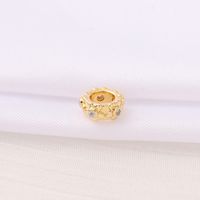1 Piece 7 * 3mm 5mm  Copper Zircon 18K Gold Plated Round Flower Polished Beads main image 4