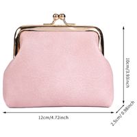 Women's Solid Color PVC Clipped Button Coin Purses main image 5