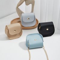 Women's Pu Leather Solid Color Basic Square Buckle Shoulder Bag main image 5