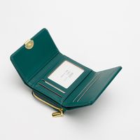 Frau Einfarbig Pu-Leder Reißverschluss Schnalle Brieftaschen main image 5