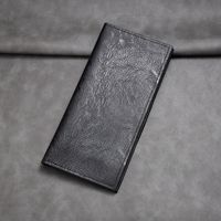 Men's Solid Color PVC Fold In Half Long Wallets sku image 1