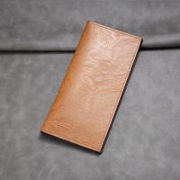 Men's Solid Color PVC Fold In Half Long Wallets sku image 4