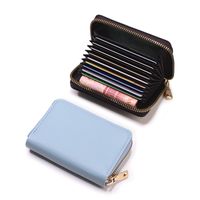 Women's Solid Color Pu Leather Zipper Card Holders sku image 10