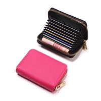 Women's Solid Color Pu Leather Zipper Card Holders sku image 6
