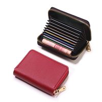 Women's Solid Color Pu Leather Zipper Card Holders sku image 1