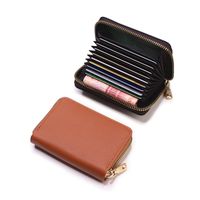 Women's Solid Color Pu Leather Zipper Card Holders sku image 9