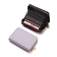 Women's Solid Color Pu Leather Zipper Card Holders sku image 4