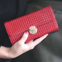 Women's Solid Color Pu Leather Lock Clasp Wallets main image 5