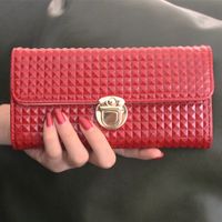 Women's Solid Color Pu Leather Lock Clasp Wallets sku image 2