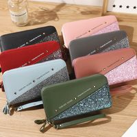 Women's Color Block Pu Leather Zipper Wallets main image 5