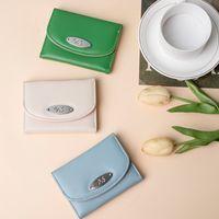 Women's Solid Color Pu Leather Buckle Wallets main image video