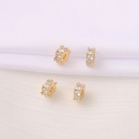 1 Piece 2.8*7mm 2MM Copper Zircon 18K Gold Plated Round Polished Beads Spacer Bars main image 3