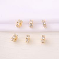 1 Piece 2.8*7mm 2MM Copper Zircon 18K Gold Plated Round Polished Beads Spacer Bars main image 5